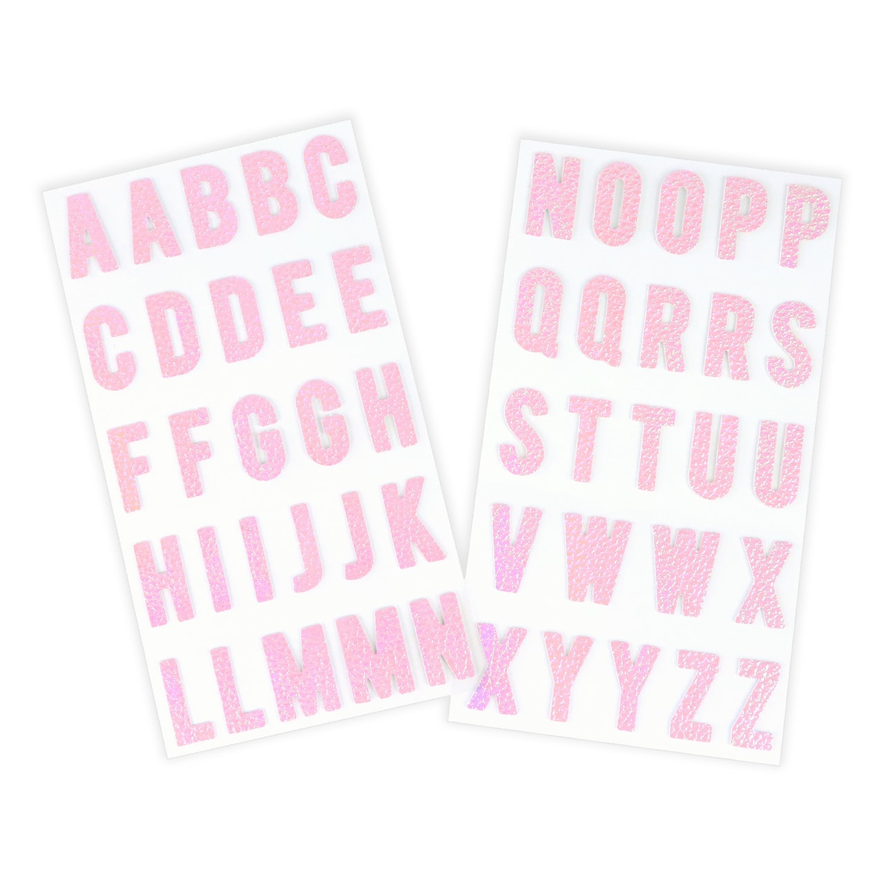 12 Pack: Pink Iridescent Fabric Alphabet Stickers by Recollections™